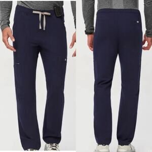 Figs Cairo Cargo Scrub Pants Mens XXL Tall Navy Blue Medical Pockets Drawstring